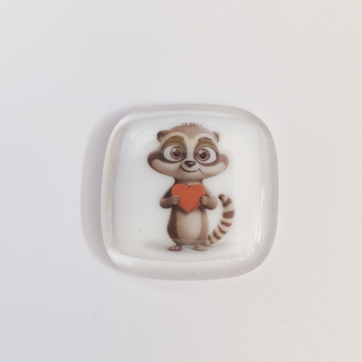 Pocket Meerkat Hug Fused Glass, pocket hug, love you, thinking of you, miss you, you are amazing, gift her, friendship gift, meerkat gift