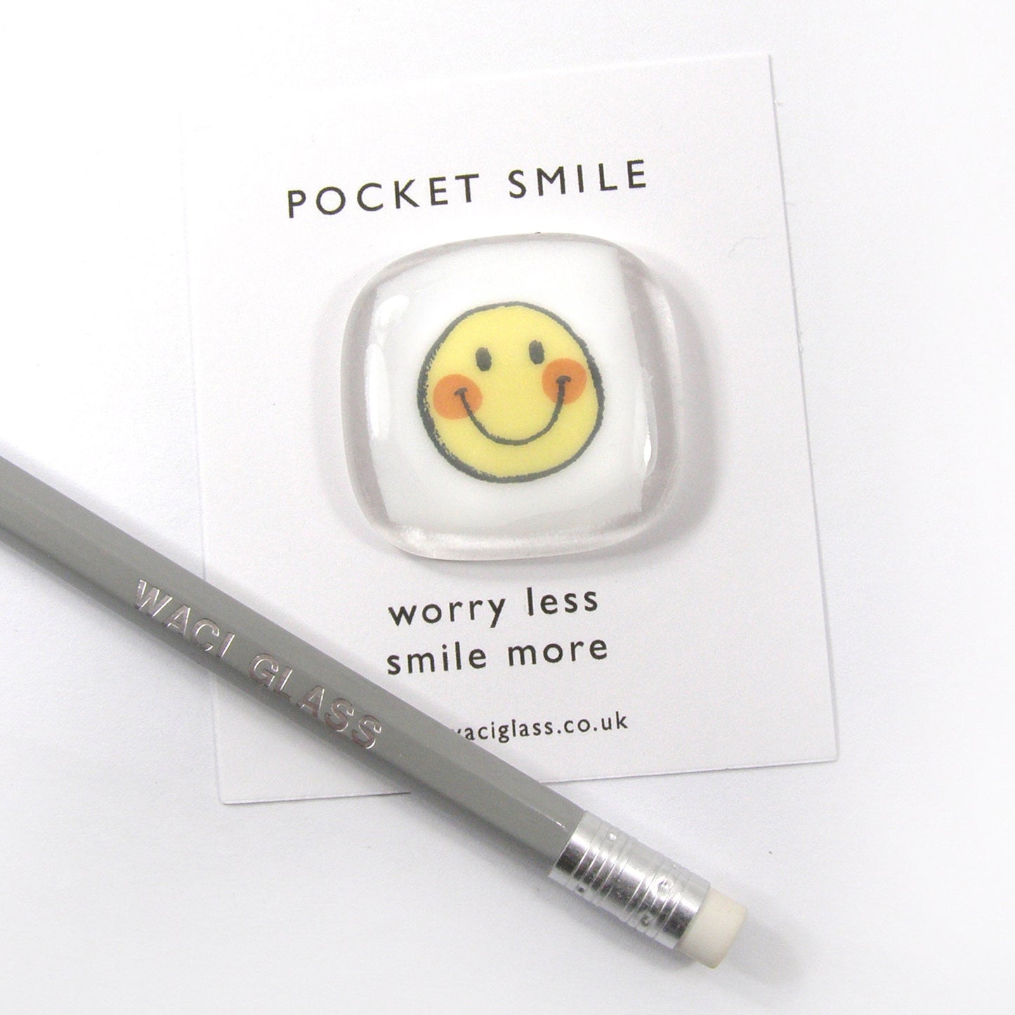 Pocket Smile Fused Glass, Yellow smile face, sending you a smile, friendship gift, Keepsake, lockdown, smile pocket token, isolation gift