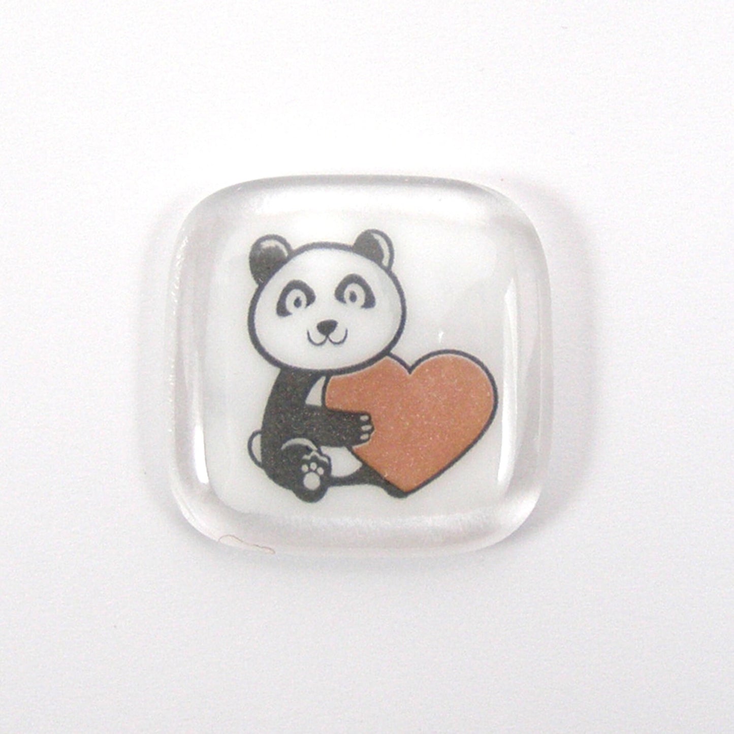 Panda Pocket Hug Fused Glass, hugs, love you, thinking of you, miss you, you are amazing, NHS, key worker, friendship gift, pocket pebble