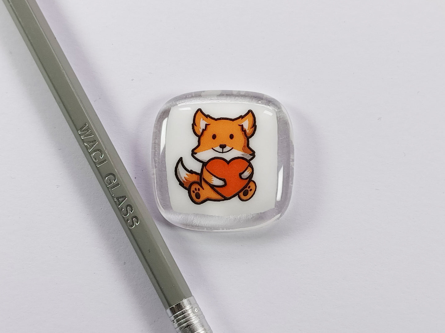 Pocket Fox Hug Fused Glass, pocket hug, love you, thinking of you, miss you, you are amazing, gift for her, friendship gift, sympathy, fox