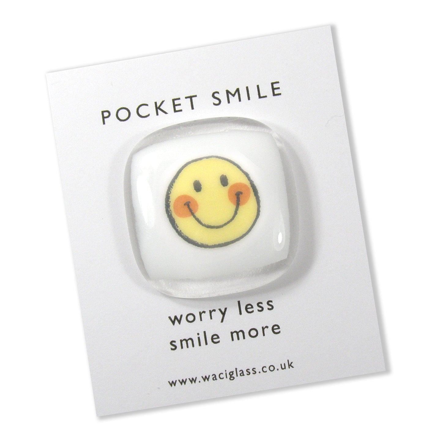 Pocket Smile Fused Glass, Yellow smile face, sending you a smile, friendship gift, Keepsake, lockdown, smile pocket token, isolation gift