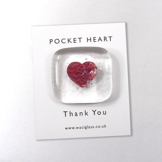 Pocket Heart Teacher Gift Fused Glass, Thank You, It takes a big heart to teach little minds, glass token, gift for teacher, best teacher