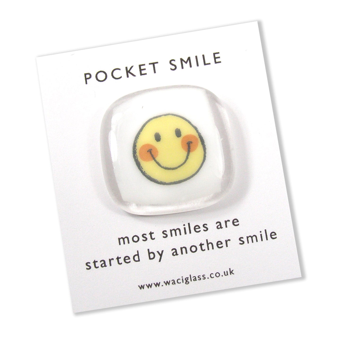 Pocket Smile Fused Glass, Yellow smile face, sending you a smile, friendship gift, Keepsake, lockdown, smile pocket token, isolation gift