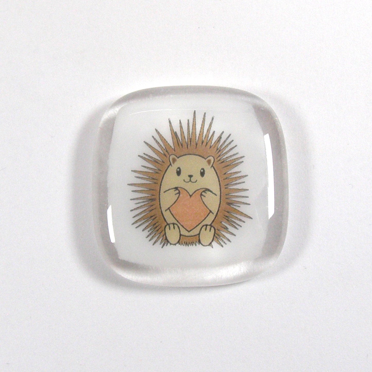 Hedgehog Fused Glass token, Hedgehug, hugs, love you, thinking of you, miss you, you are amazing, pocket hug, hedgehog gift, friendship gift