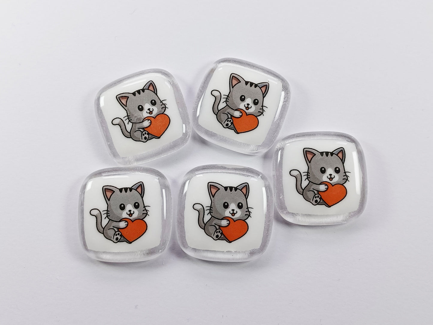 Cat pocket hug, fused glass, love you, thinking of you, miss you, you are amazing, gift for her, friendship gift, cat, kitten, Pocket Hug