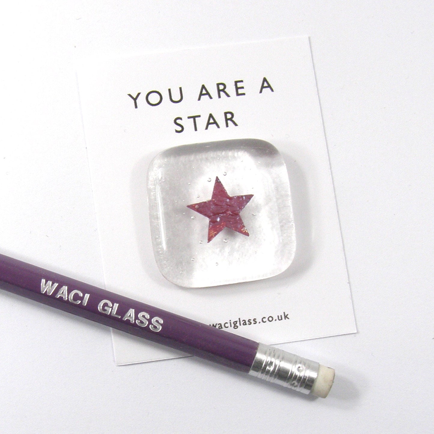 Pocket Star Fused Glass, You are a star. Keepsake, NHS key worker, friendship gift, appreciation gift, pocket token