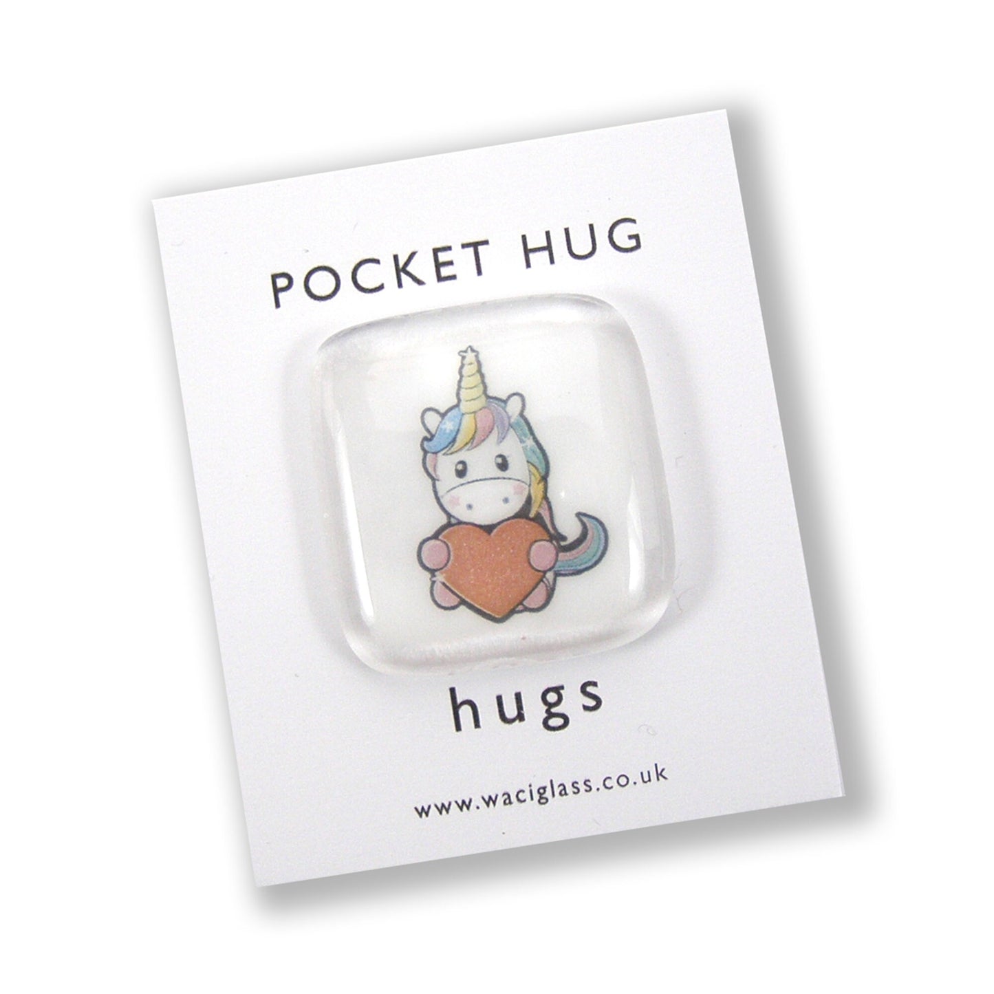 Unicorn Pocket Hug Fused Glass, hugs, love you, thinking of you, miss you, you are amazing, NHS, key worker, friendship gift, pocket pebble