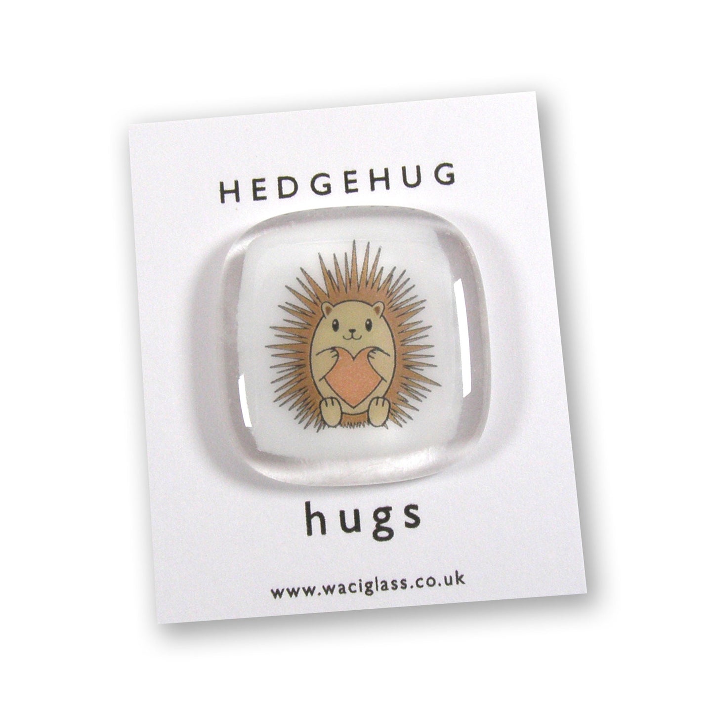 Hedgehog Fused Glass token, Hedgehug, hugs, love you, thinking of you, miss you, you are amazing, pocket hug, hedgehog gift, friendship gift