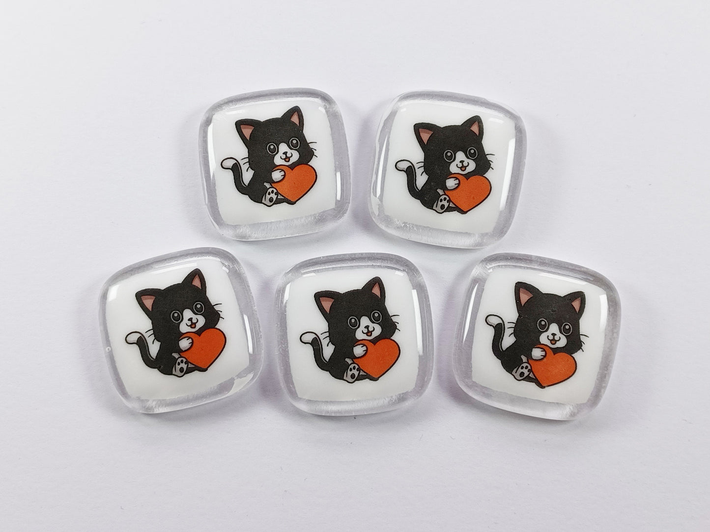 Cat pocket hug, fused glass, love you, thinking of you, miss you, you are amazing, gift for her, friendship gift, cat, kitten, Pocket Hug