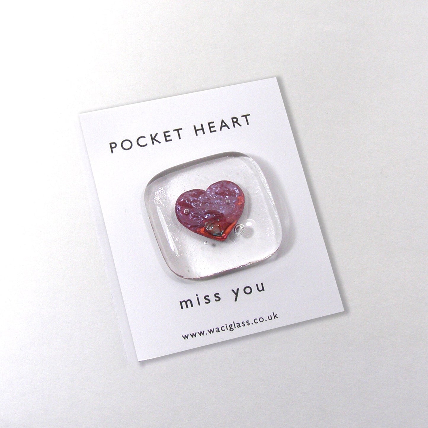 Pocket Heart fused glass, Pocket token, hugs, love you, miss you, you are amazing, keepsake, friendship, birthday, gift for her, co-worker