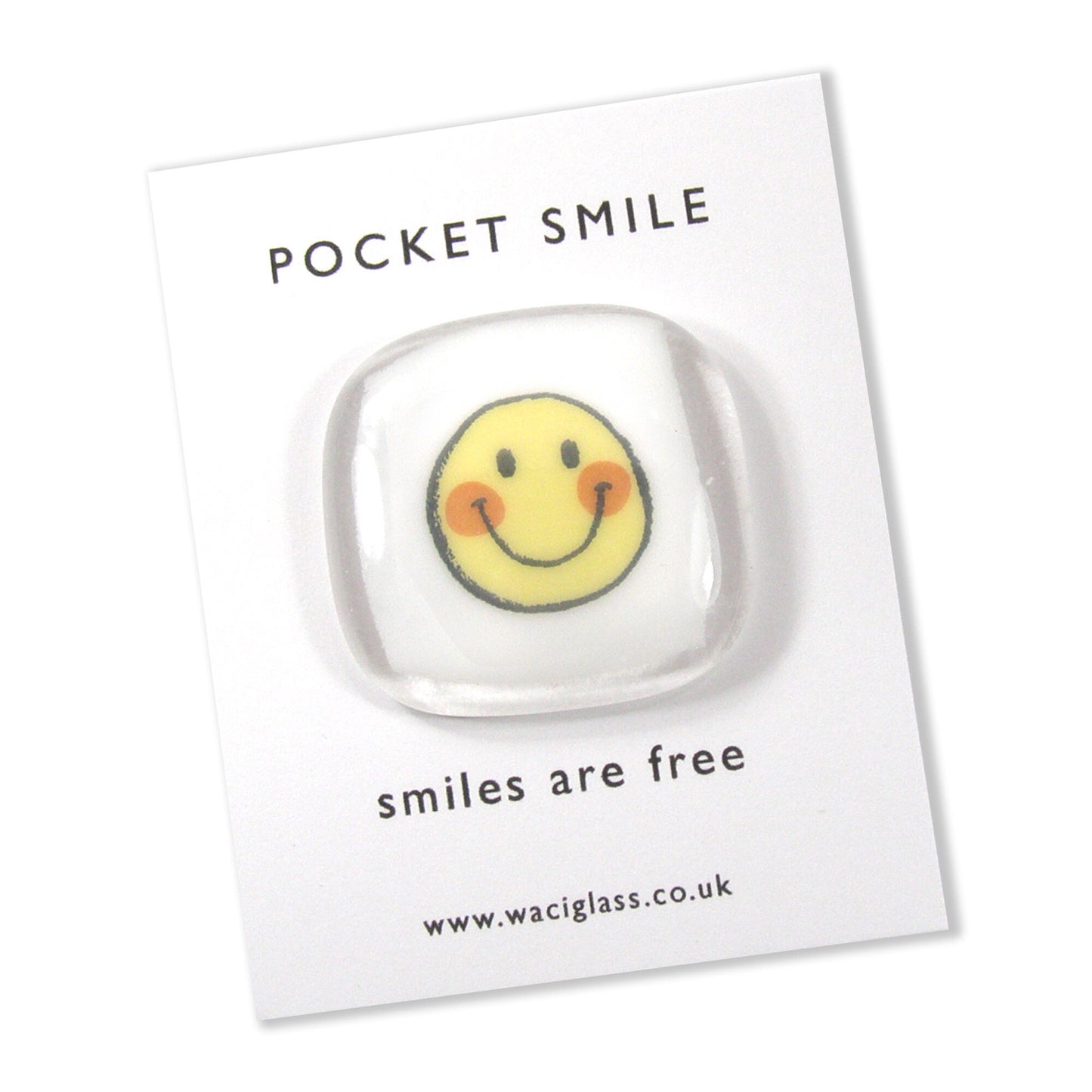 Pocket Smile Fused Glass, Yellow smile face, sending you a smile, friendship gift, Keepsake, lockdown, smile pocket token, isolation gift