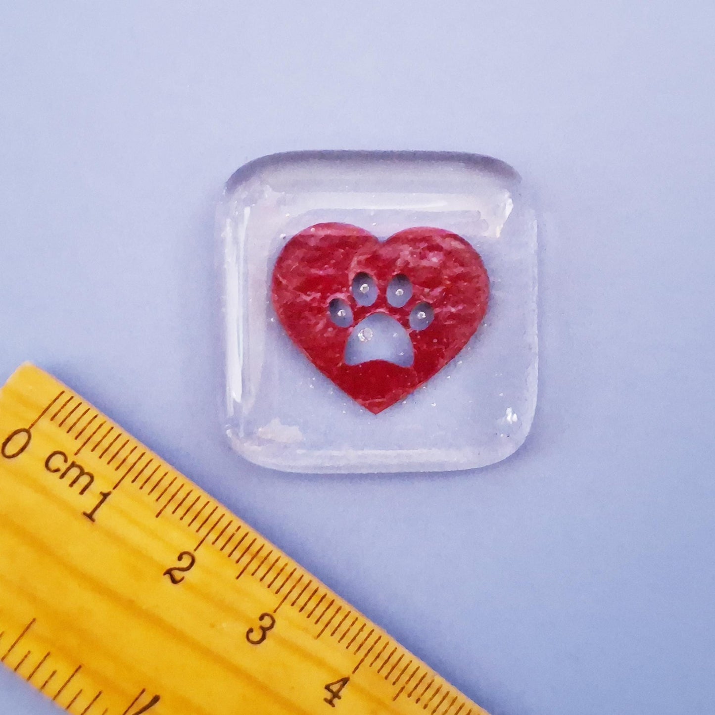 Pet Pocket Heart fused glass, Pocket token, Pet Memory, Pet Loss, pet sympathy, pet loss gift, dog loss memorial gift, paw print, pet hug