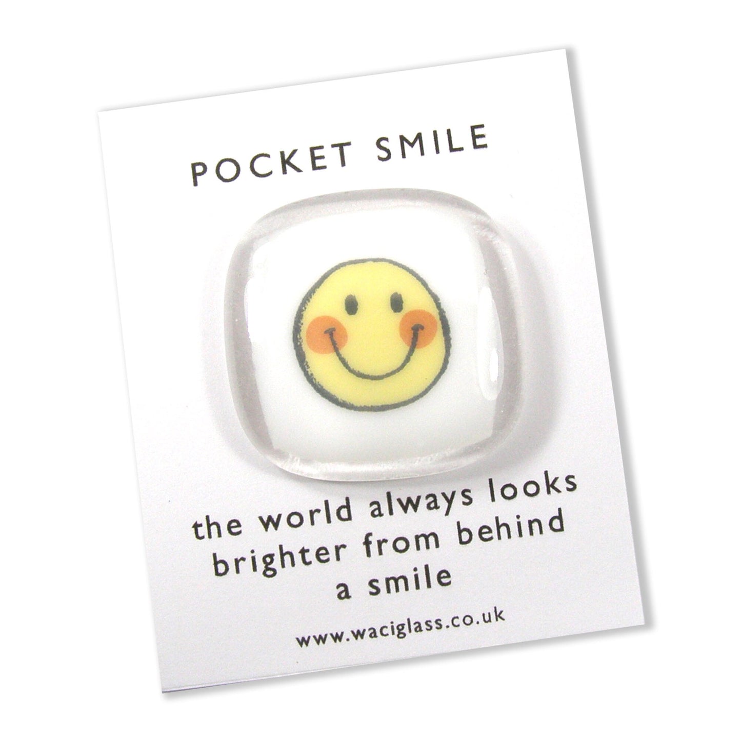 Pocket Smile Fused Glass, Yellow smile face, sending you a smile, friendship gift, Keepsake, lockdown, smile pocket token, isolation gift
