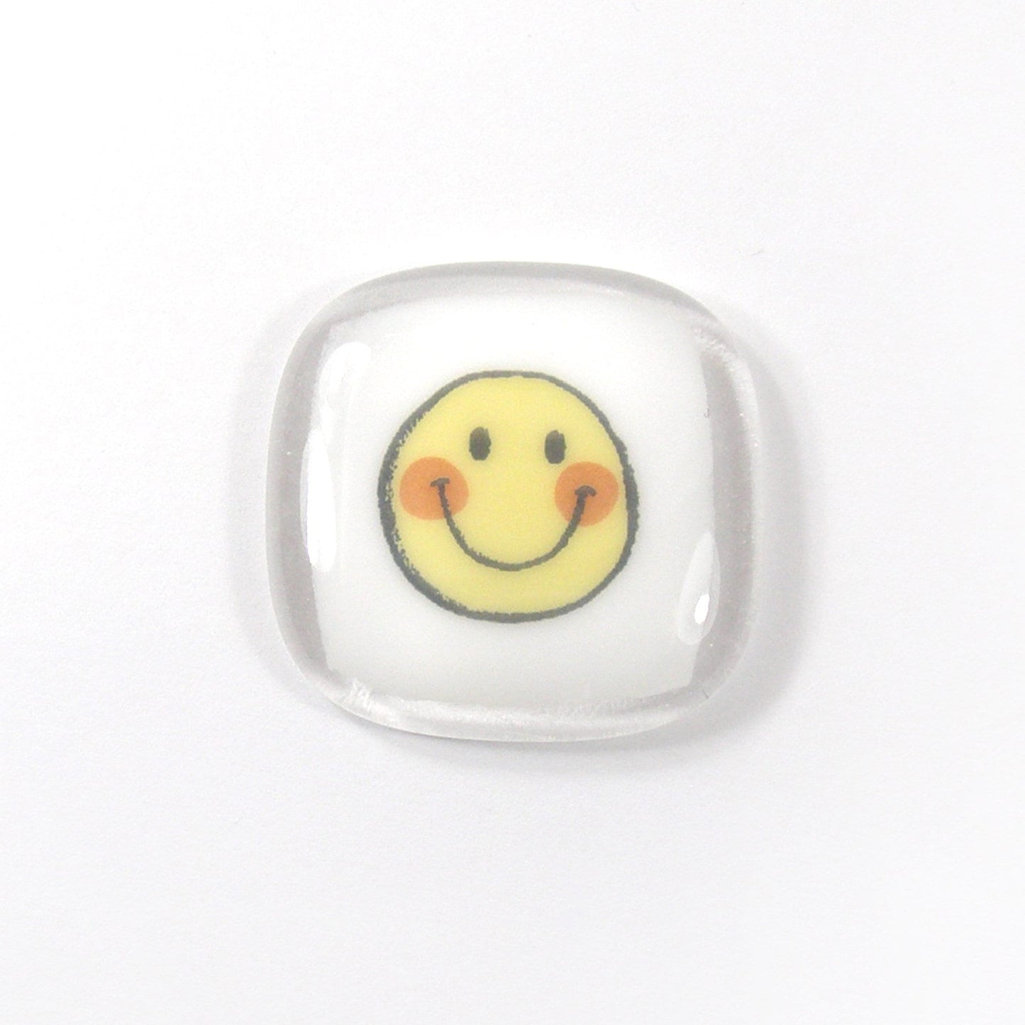 Pocket Smile Fused Glass, Yellow smile face, sending you a smile, friendship gift, Keepsake, lockdown, smile pocket token, isolation gift