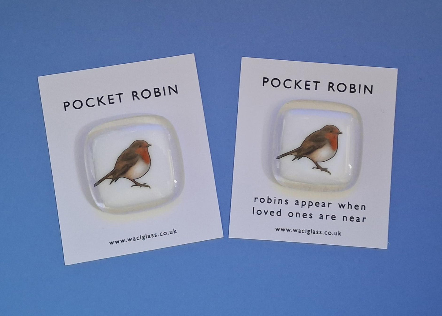 Pocket Robin Fused Glass, friendship gift, Keepsake, gift, remembrance gift, Robins appear when loved ones are near, Robin, bereavement