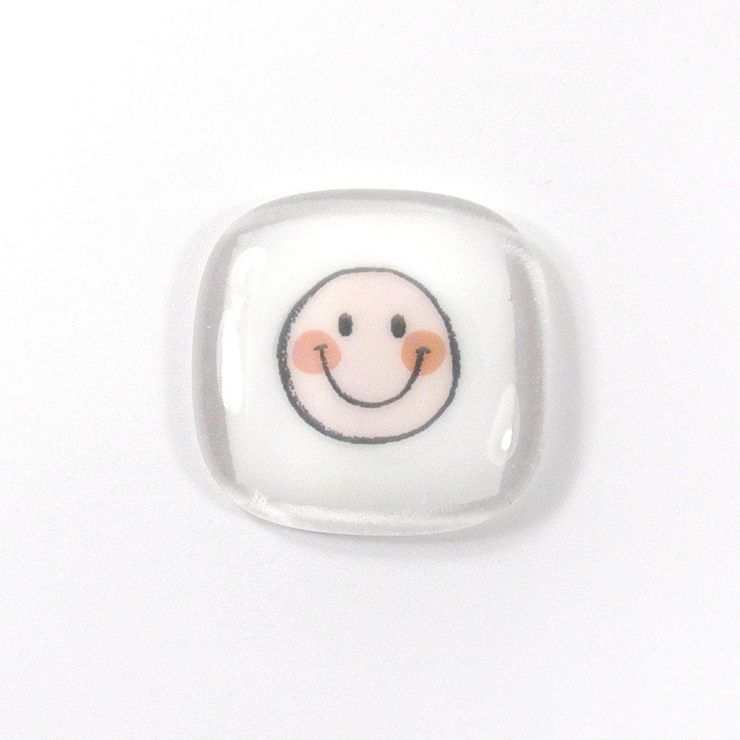 Pocket Smile Fused Glass, Pink smile face, NHS, key worker, friendship gift, Keepsake, lockdown, social distancing, isolation gift, token