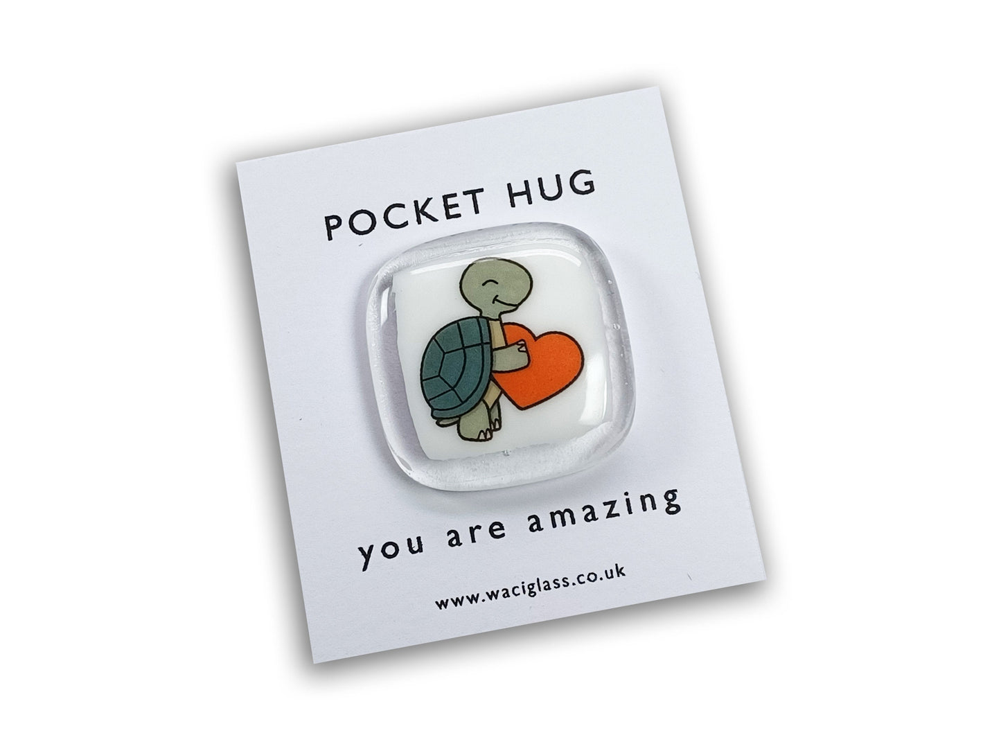 Pocket turtle Hug Fused Glass, love you, thinking of you, miss you, you are amazing, gift for her, friendship gift, sympathy, Pocket Hug