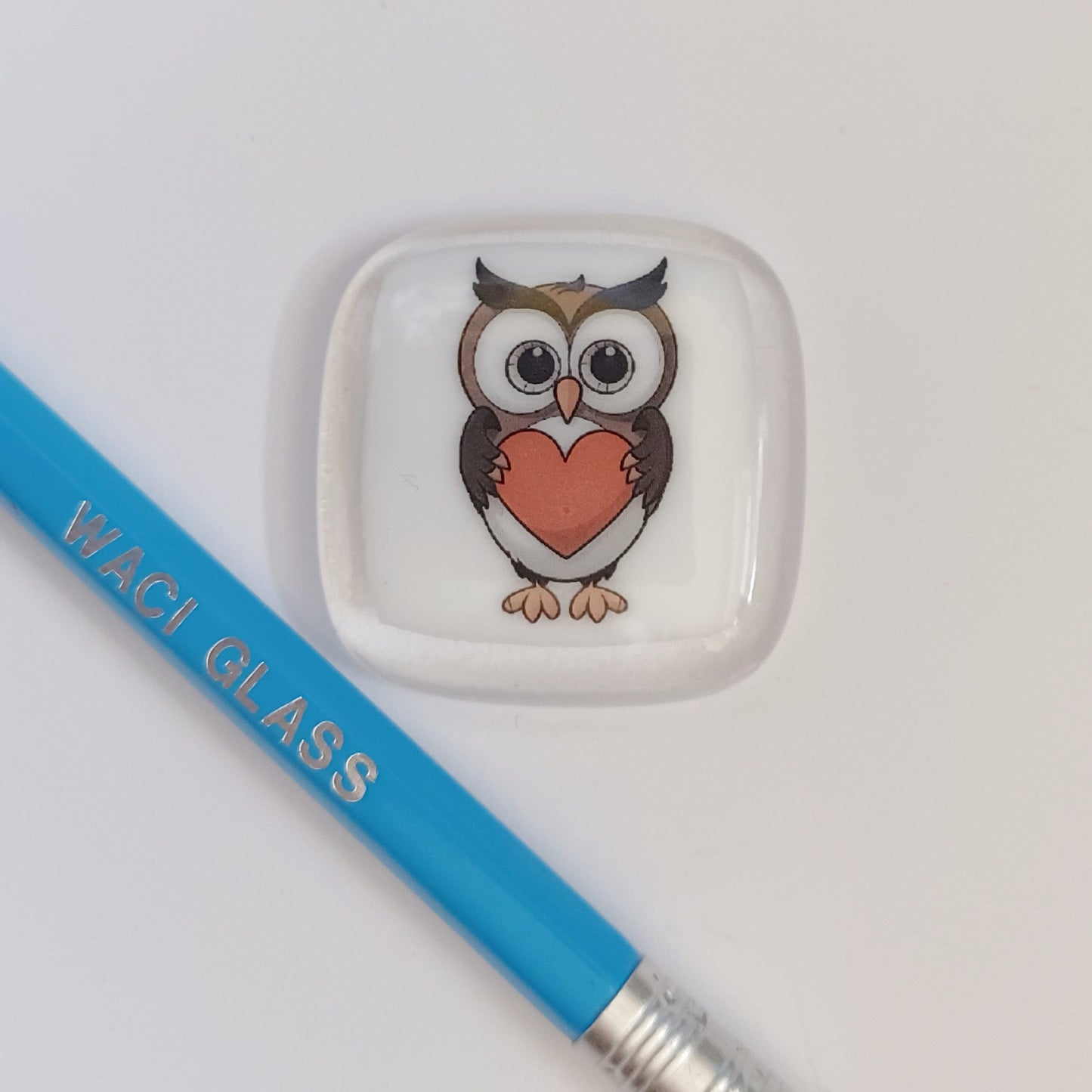 Pocket Owl Hug Fused Glass, pocket hug, love you, thinking of you, miss you, you are amazing, gift for her, friendship gift, owl gift