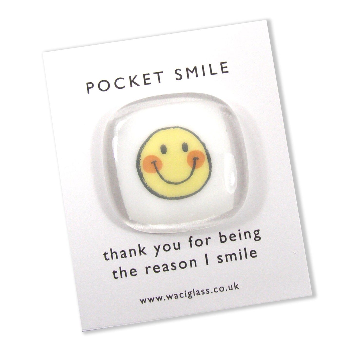 Pocket Smile Fused Glass, Yellow smile face, sending you a smile, friendship gift, Keepsake, lockdown, smile pocket token, isolation gift