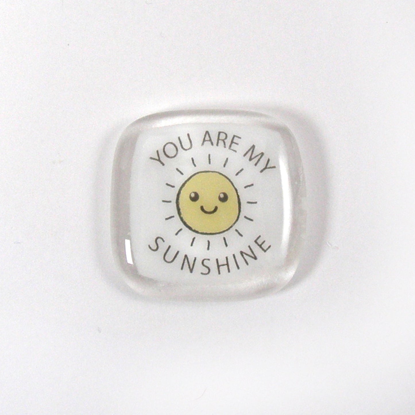 you are my sunshine Fused Glass pocket token, Keepsake, gift for her, friendship gift, appreciation gift, glass pocket pebble, glass sun