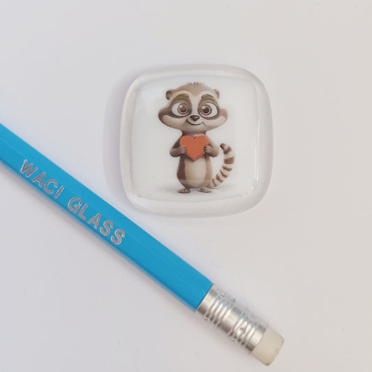 Pocket Meerkat Hug Fused Glass, pocket hug, love you, thinking of you, miss you, you are amazing, gift her, friendship gift, meerkat gift