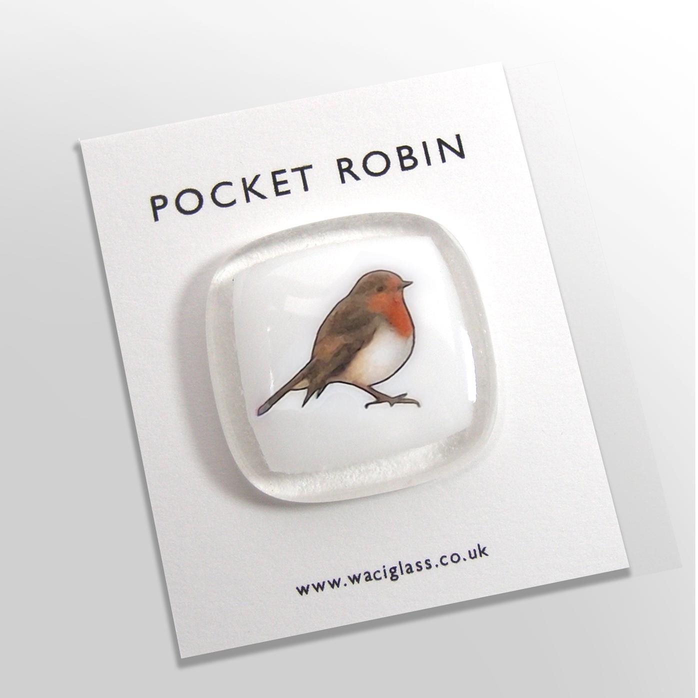 Pocket Robin Fused Glass, friendship gift, Keepsake, gift, remembrance gift, Robins appear when loved ones are near, Robin, bereavement
