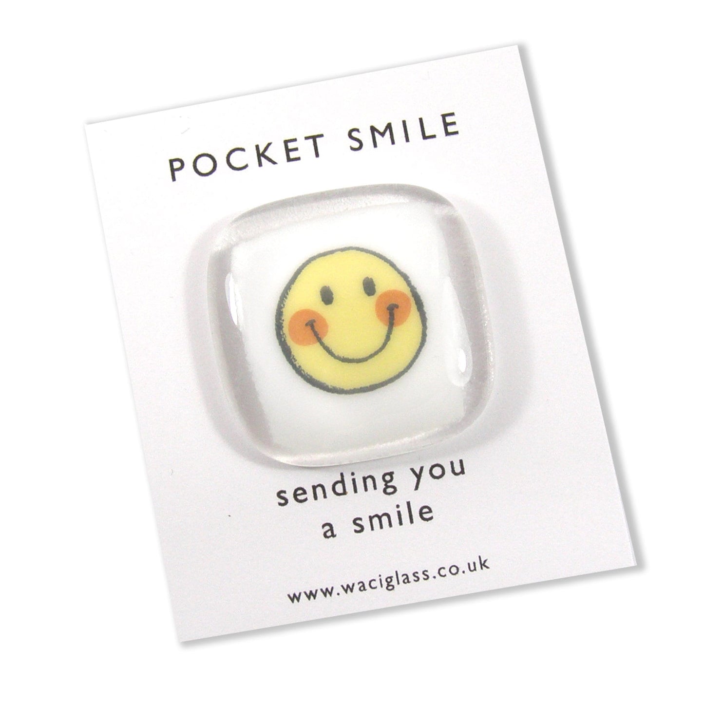 Pocket Smile Fused Glass, Yellow smile face, sending you a smile, friendship gift, Keepsake, lockdown, smile pocket token, isolation gift
