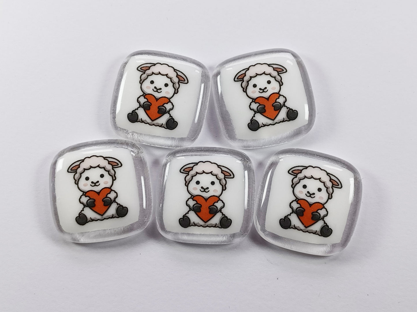 Sheep Hug Fused Glass pocket hug, love you, thinking of you, miss you, you are amazing, gift for her, friendship gift, Lamb, Pocket Hug