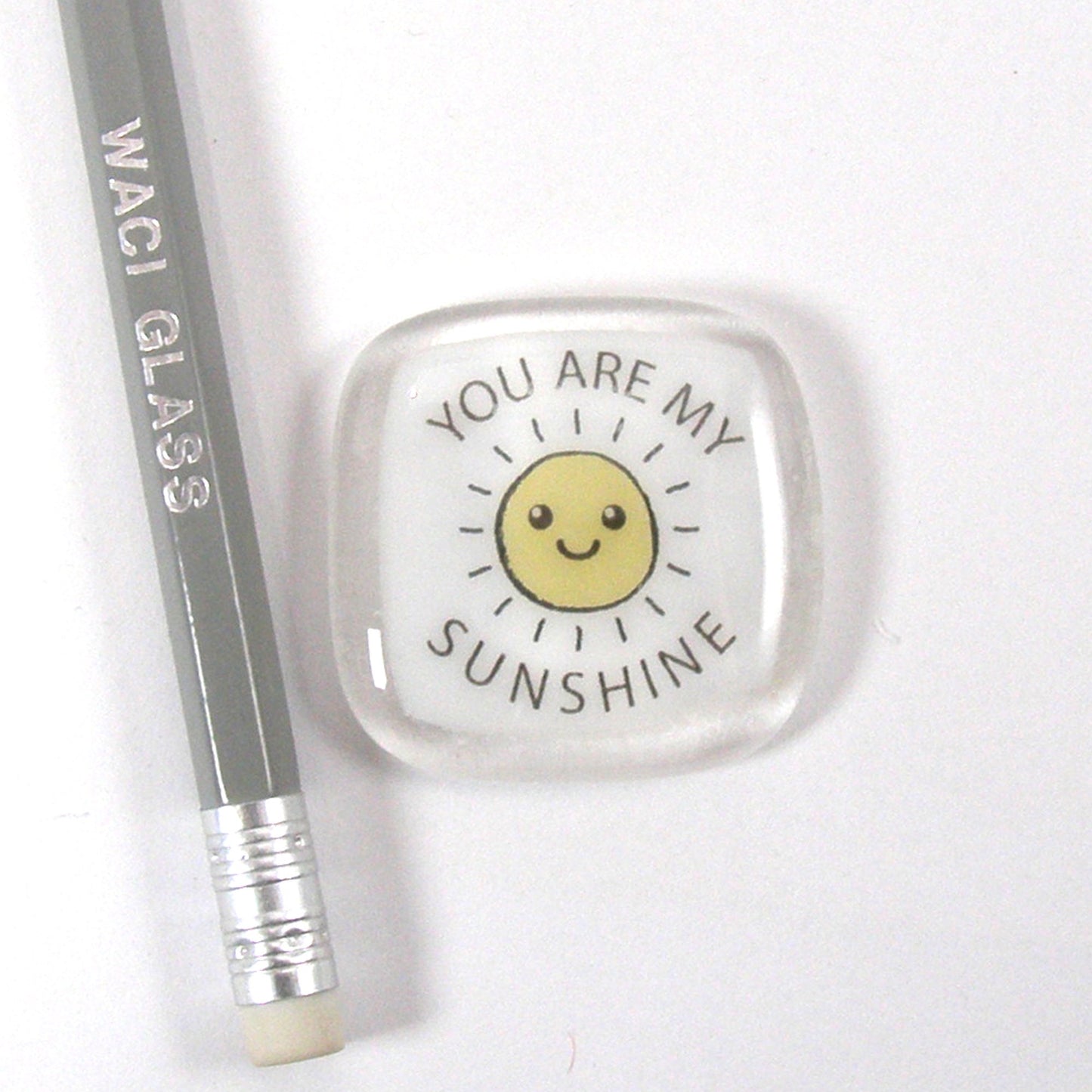 you are my sunshine Fused Glass pocket token, Keepsake, gift for her, friendship gift, appreciation gift, glass pocket pebble, glass sun