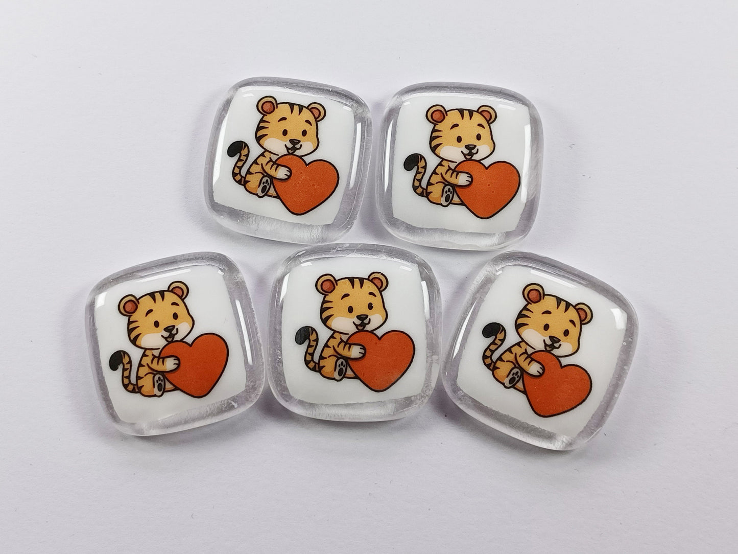 Tiger Hug Fused Glass pocket hug, love you, thinking of you, miss you, you are amazing, gift for her, friendship gift, sympathy, Pocket Hug