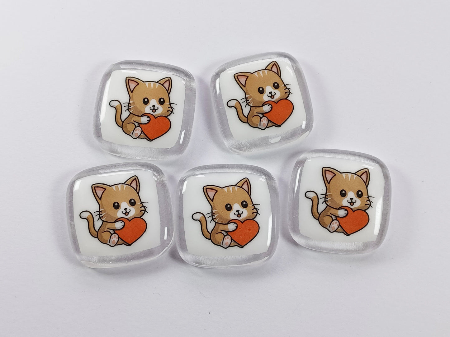 Cat pocket hug, fused glass, love you, thinking of you, miss you, you are amazing, gift for her, friendship gift, cat, kitten, Pocket Hug