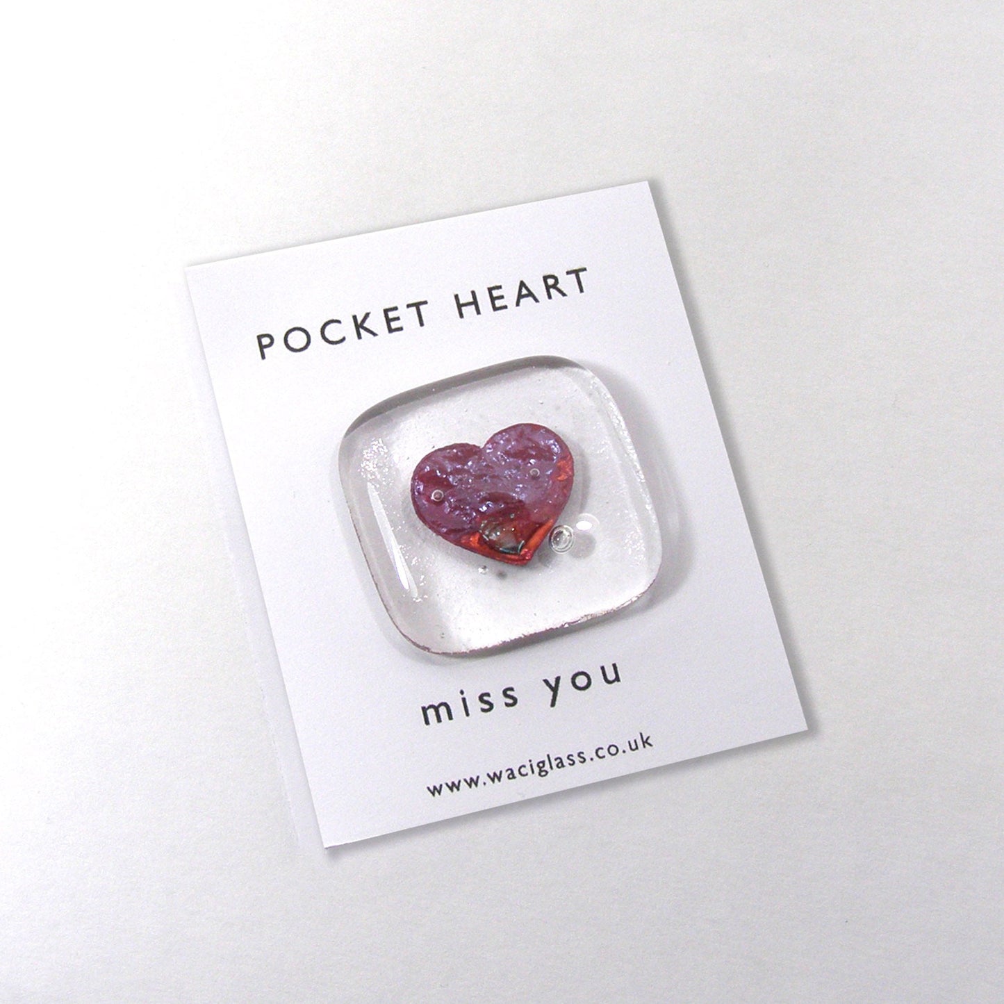 Fused Glass Heart Pocket token hugs love you miss you, you are amazing, keepsake, friendship, birthday, gift for her, co-worker, pocket gift