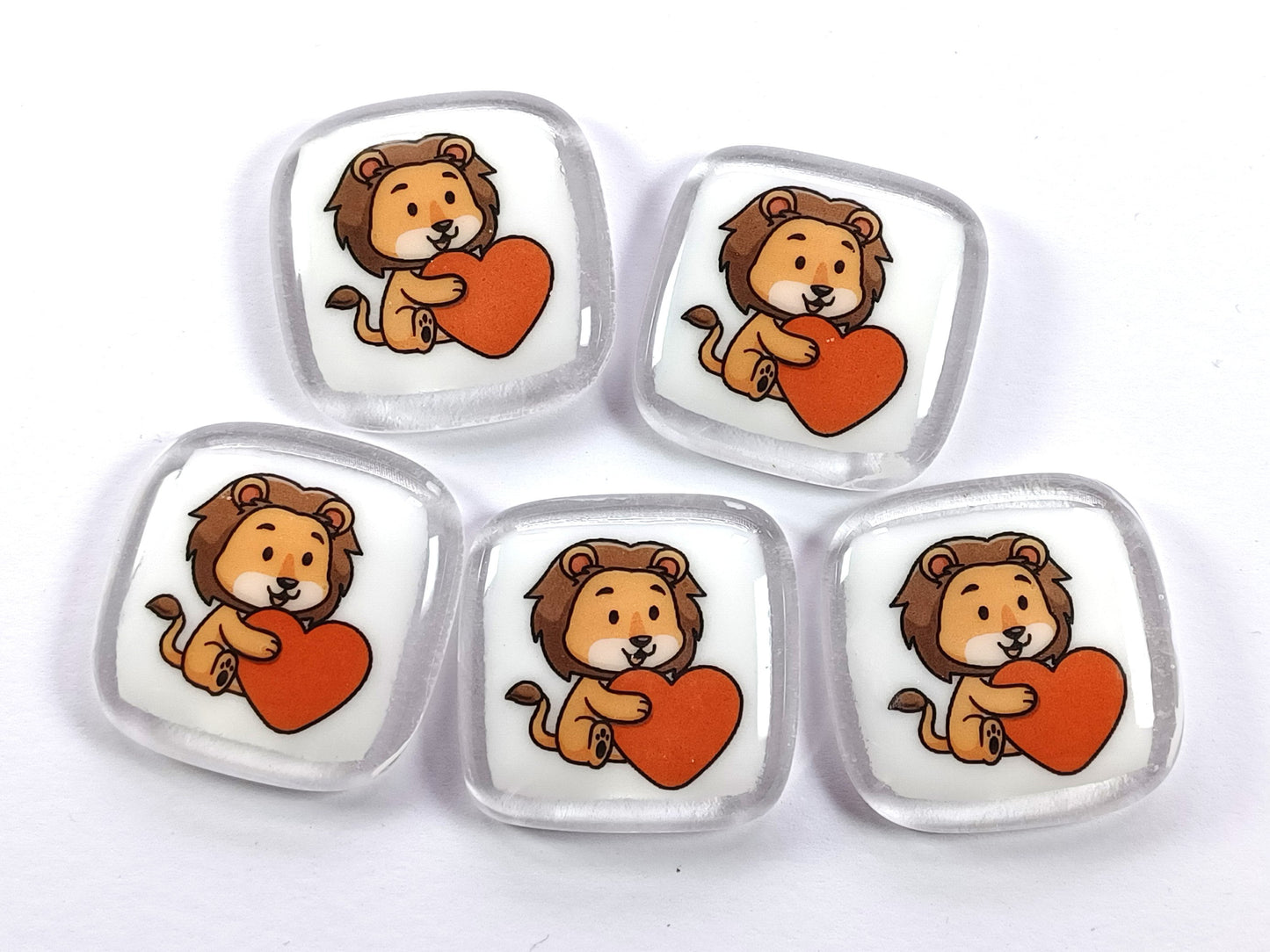 Lion Hug Fused Glass pocket hug, love you, thinking of you, miss you, you are amazing, gift for her, friendship gift, sympathy, Pocket Hug