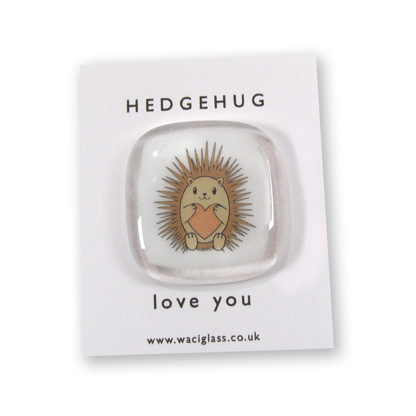 Hedgehog Fused Glass token, Hedgehug, hugs, love you, thinking of you, miss you, you are amazing, pocket hug, hedgehog gift, friendship gift