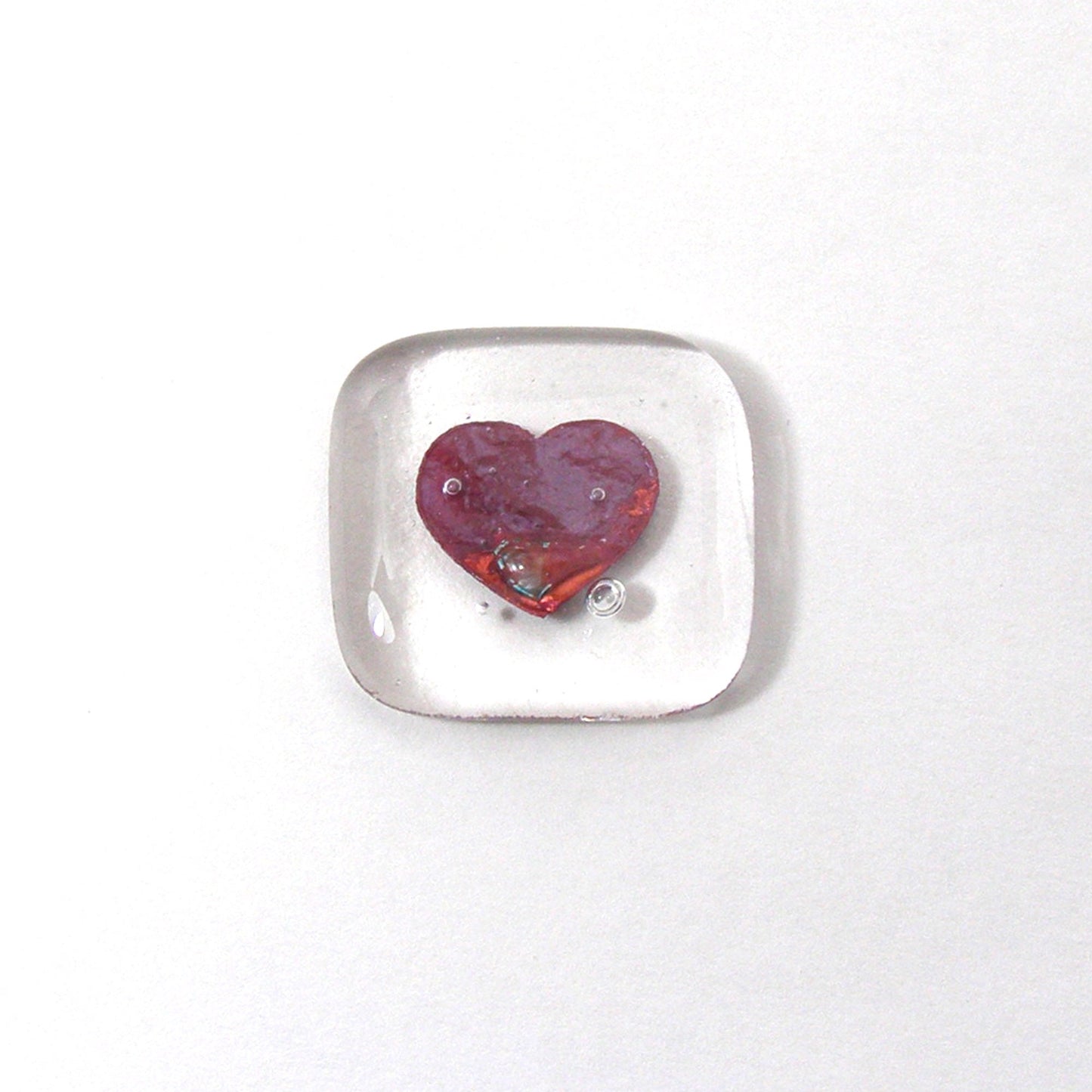Fused Glass Heart Pocket token hugs love you miss you, you are amazing, keepsake, friendship, birthday, gift for her, co-worker, pocket gift