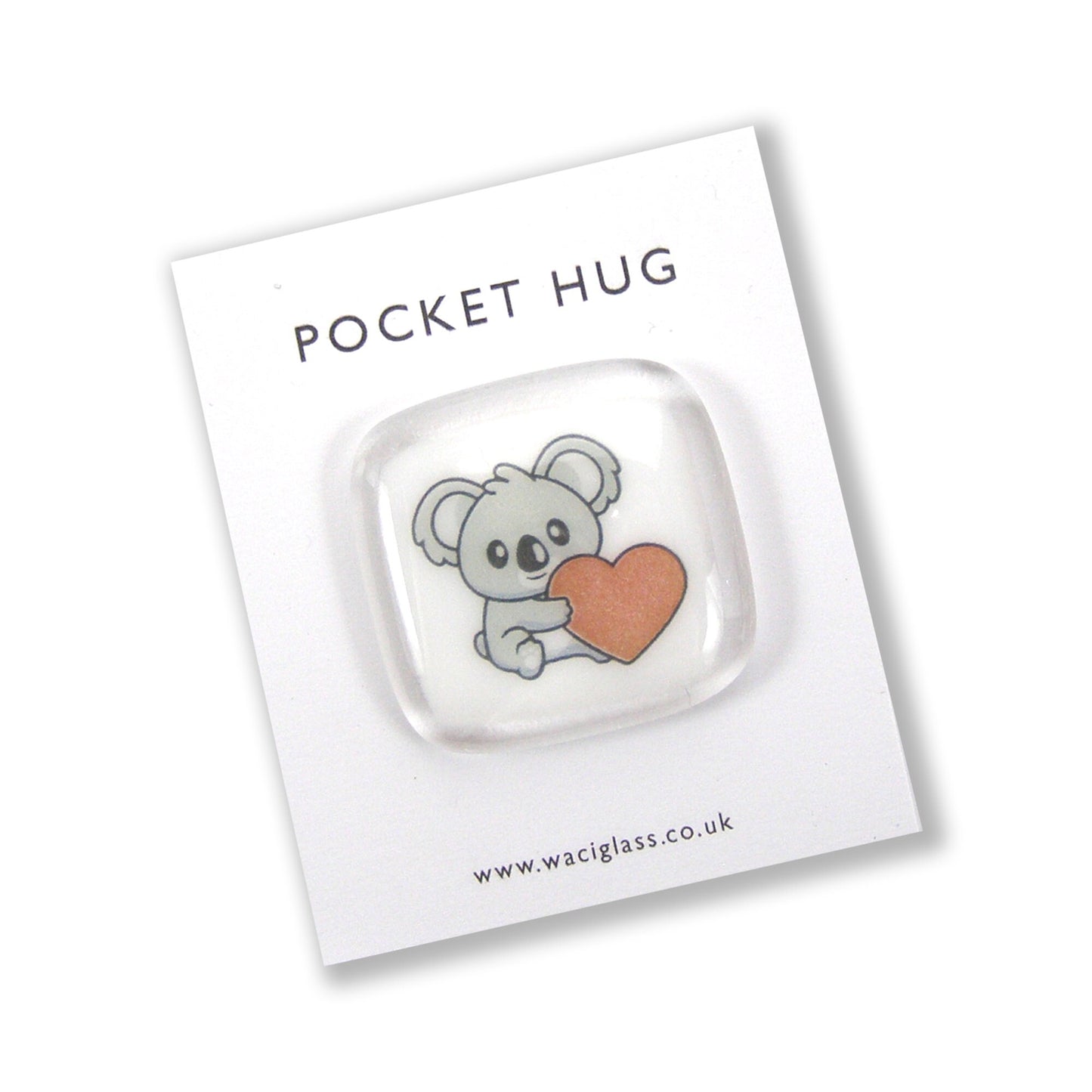 Koala Pocket Hug Fused Glass, hugs, love you, thinking of you, miss you, you are amazing, NHS, key worker, friendship gift, pocket pebble
