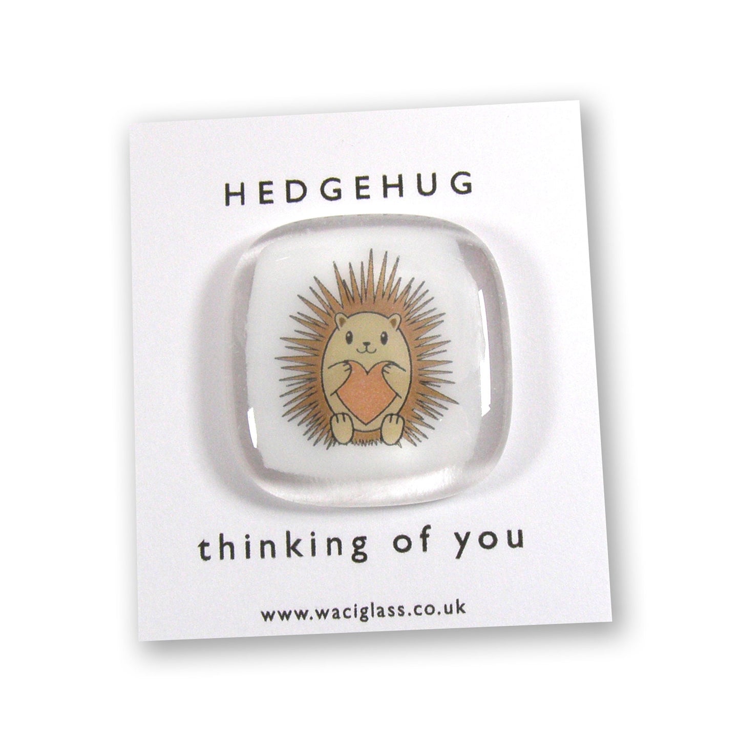 Hedgehog Fused Glass token, Hedgehug, hugs, love you, thinking of you, miss you, you are amazing, pocket hug, hedgehog gift, friendship gift