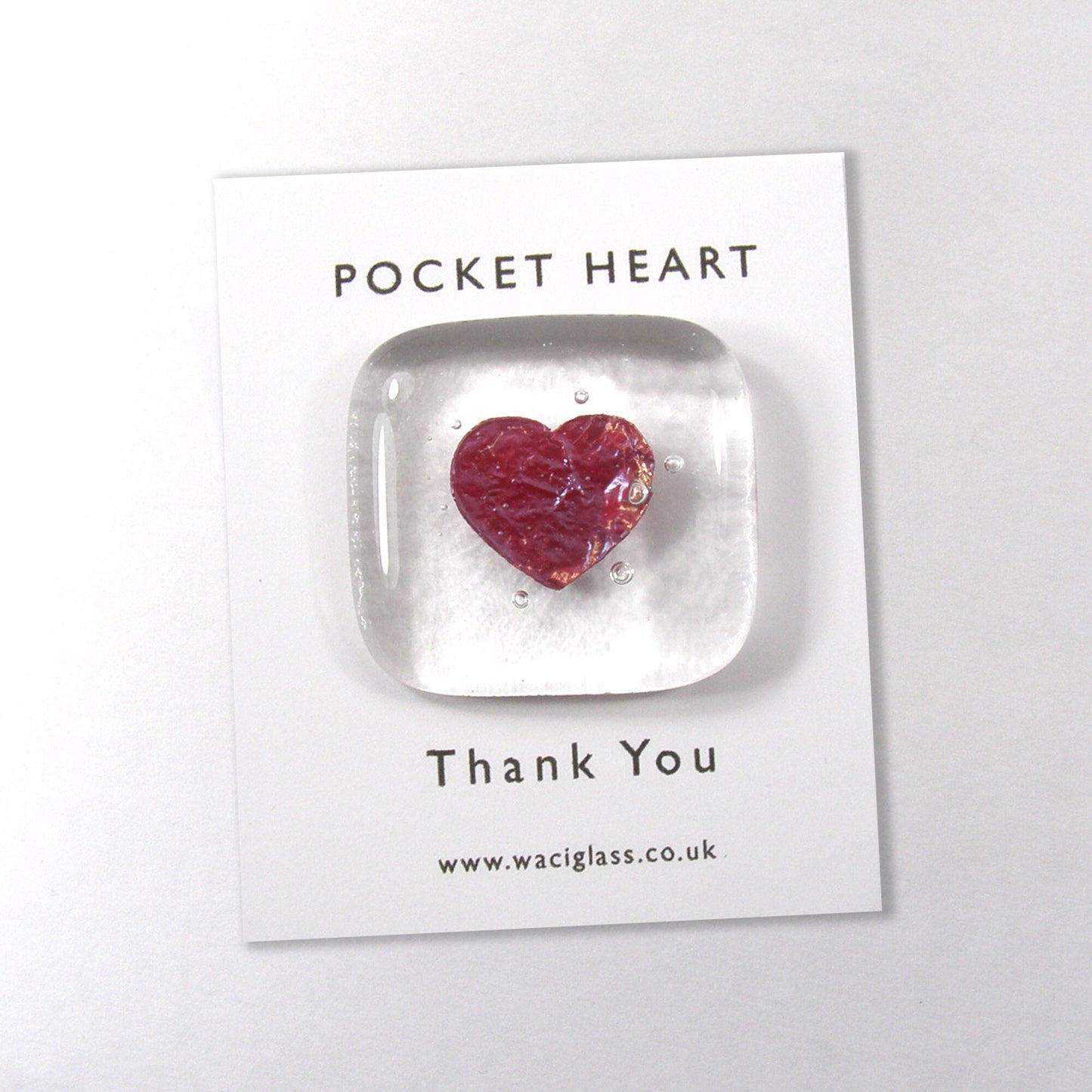 Thank You Pocket Heart Fused Glass, Pocket hug, with personalised note, lockdown, friendship gift, glass gift, key worker, NHS, isolation