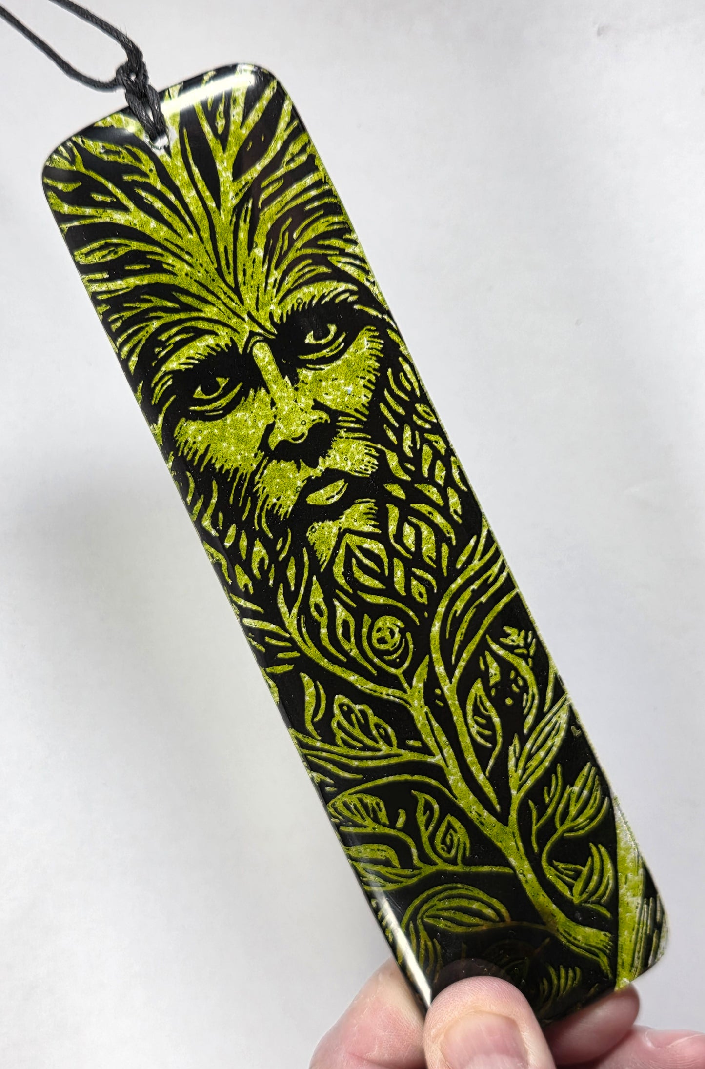 Green Man Fused Glass Hanger Sun Catcher, Glass Hanger Handmade, Pagan, Nature Spirit, Mythical Woodland Guardian, fused glass gift,