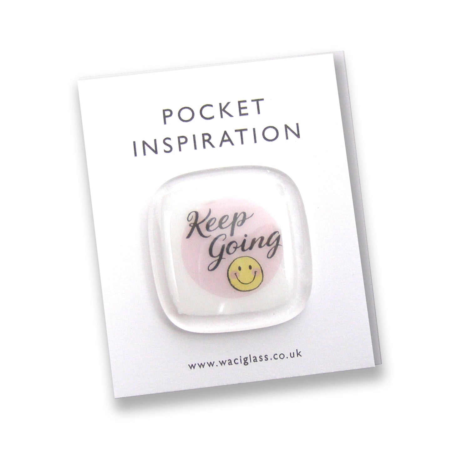 Keep Going Pocket Inspiration Fused Glass, friendship gift, thinking of you, empowerment, everything will be ok, inspirational, pocket token