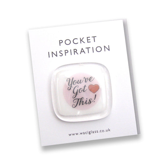 You've Got This Pocket token, Fused Glass, Inspirational, friendship gift, thinking of you, empowerment, everything will be ok, caring, gift
