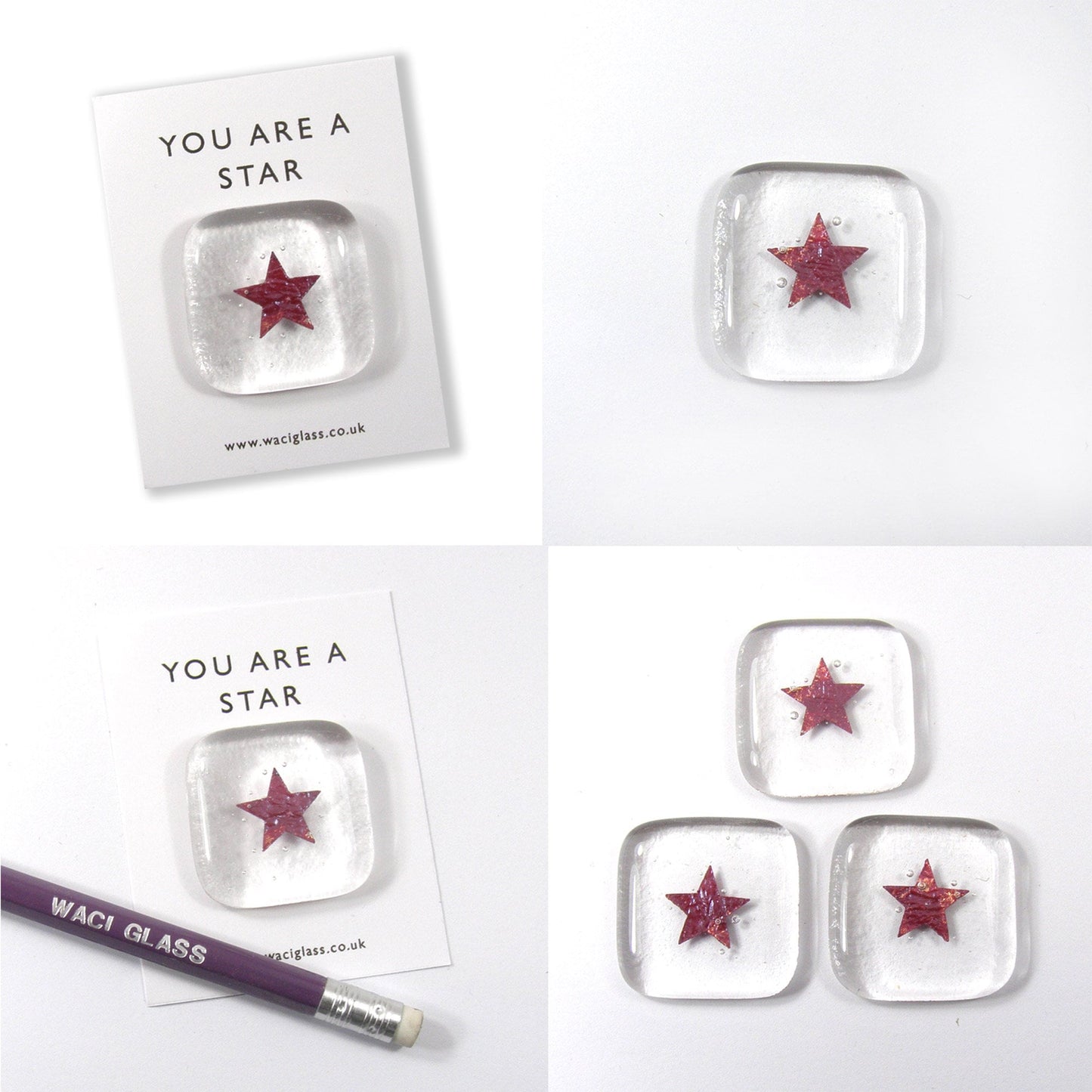 Pocket Star Fused Glass, You are a star. Keepsake, NHS key worker, friendship gift, appreciation gift, pocket token