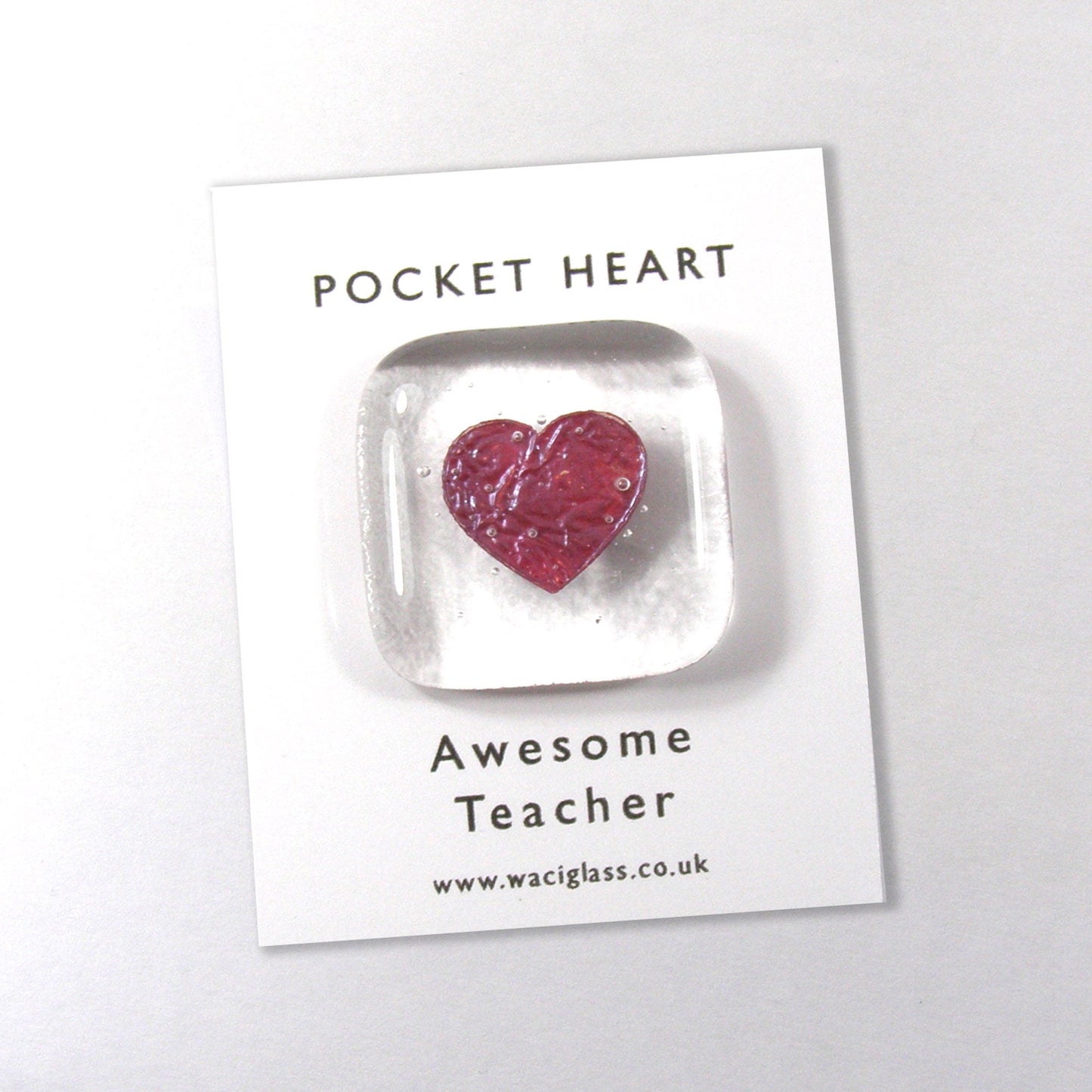 Pocket Heart Teacher Gift Fused Glass, Thank You, It takes a big heart to teach little minds, glass token, gift for teacher, best teacher